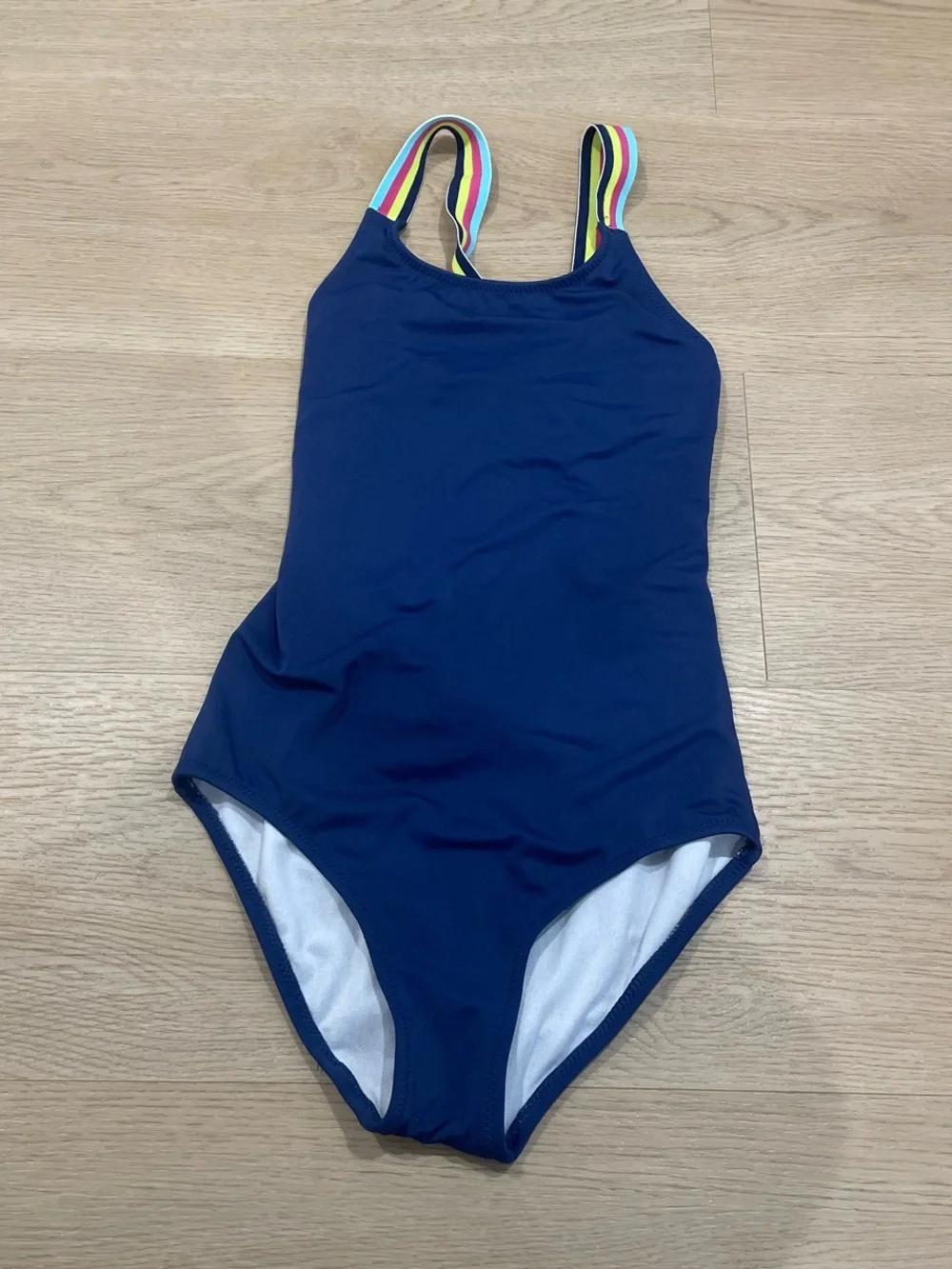 Kanu Surf Navy One-Piece Swimsuit with Rainbow Straps